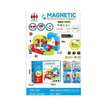 Klocki magnetyczne tor kolejka elektryczna dla dzieci 89 element&oacute;w