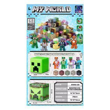 218 el Klocki magnetyczne minecraft ledoweTNT Duże Pudełko